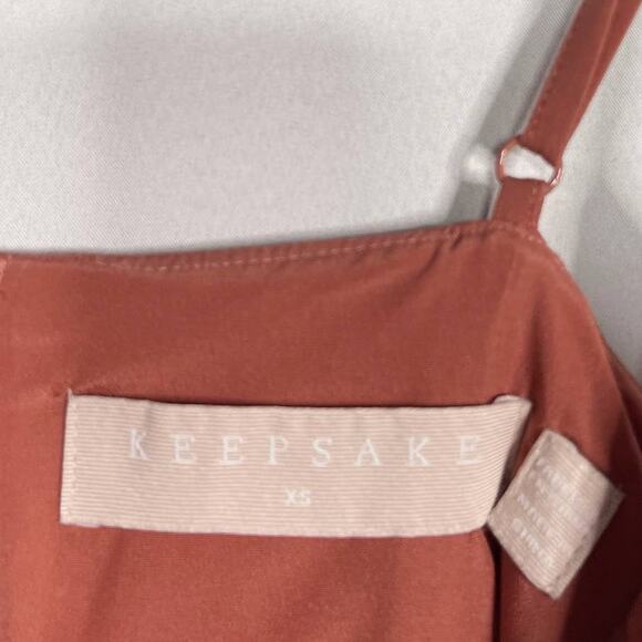 Keepsake The Label XSmall Mauve Pink Spice Overpowered Midi Dress VNeck Cocktail - Picture 8 of 13